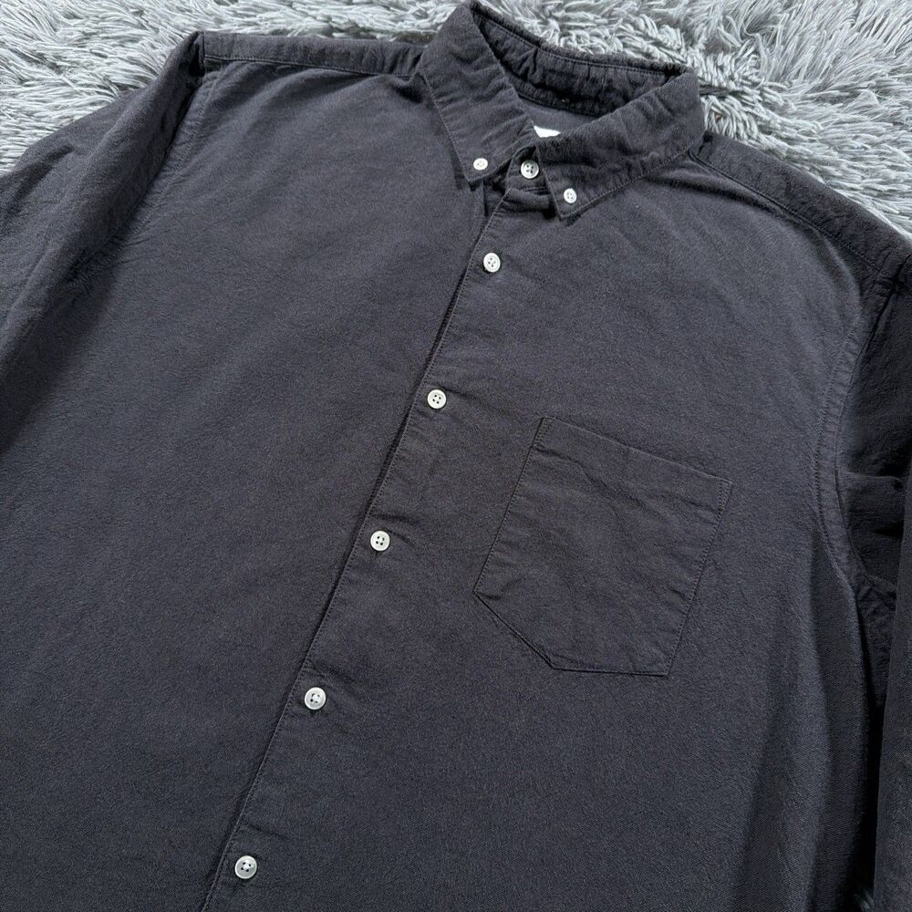 Steve Alan Shirt Extra Large Gray Button Down Brushed Cotton Pocket Casual Mens